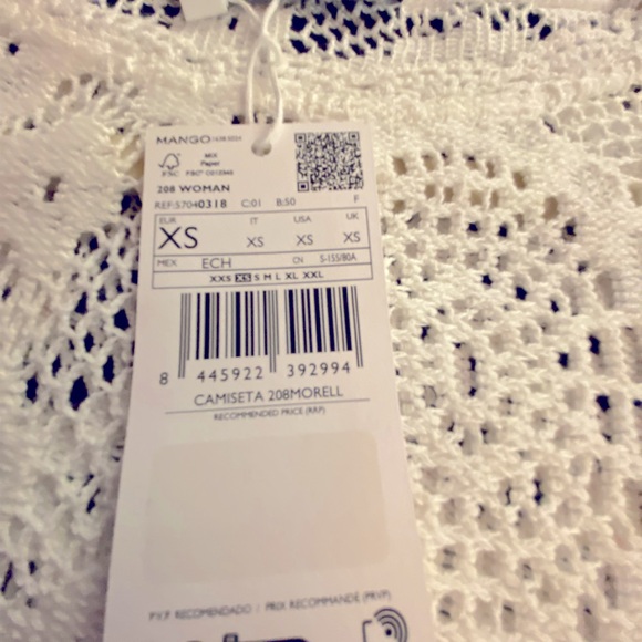 Mango Cream Embellished Cropped Blouse - Picture 2 of 6